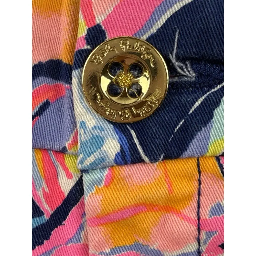 Lilly Pulitzer Shorts Nauti Navy Boho Bateau Womens 4 Cotton Stretch 7